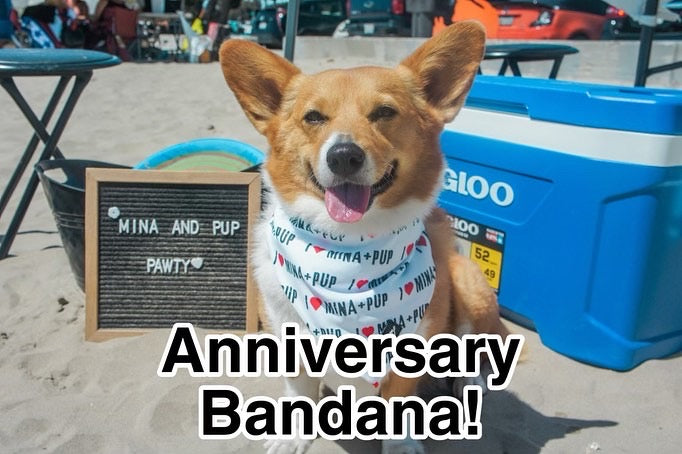 I ❤️ MINA + PUP SPECIAL EDITION ANNIVERSARY COOLING TIE ON BANDANA