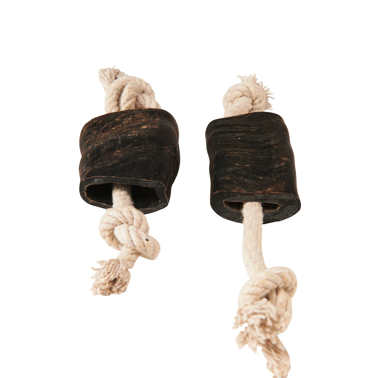Water Buffalo Horn 14" Cotton Rope Tug Toy Dog Chews-2 Count-10 oz