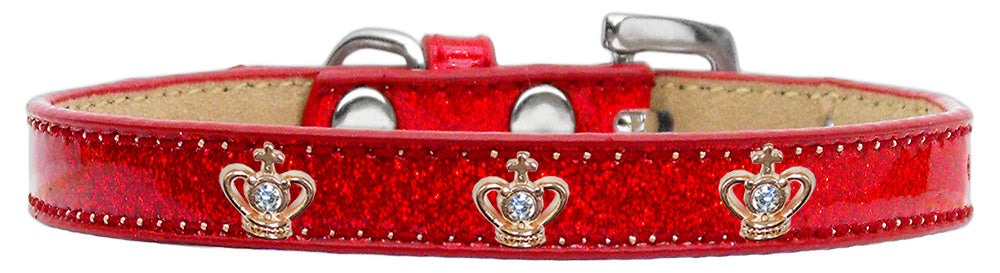 Gold Crown Widget Dog Collar, Red Ice Cream - Size 12