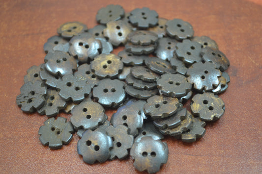 100 Pcs Chocolate Round Brown Buffalo Bone Sewing Buttons 5/8"